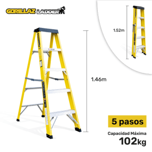 ESCALERA FIBRA TIJERA SIMPLE 1.53m GFTS5-II GORILLAZ 102KG