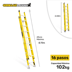 ESCALERA FIBRA EXTENSION 4.14m GFTT16-II GORILLAZ 102KG