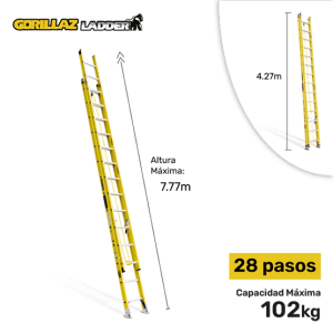 ESCALERA FIBRA EXTENSION 7.80m GFTT28-II GORILLAZ 102KG