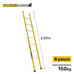 ESCALERA FIBRA APOYO 2.44m GFA8-IA GORILLAZ 150KG