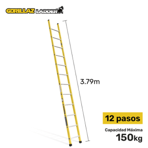 ESCALERA FIBRA APOYO 3.66m GFA12-IA GORILLAZ 150KG