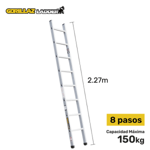 ESCALERA ALUMINIO DE APOYO 2.27m GAA8-IA GORILLAZ 150KG