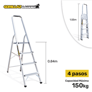 ESCALERA ALUMINIO BANQUETA 0.84m GAB4-IA GORILLAZ 150KG