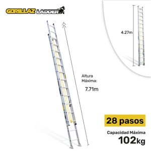 ESCALERA ALUMINIO EXTENSION 7.72m GATT28-II GORILLAZ 102KG