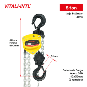 TECLE MANUAL 0.25T 3MTSCARGA 4X12MM(1) - 3MTSMANDO 3X15X10MM(2)