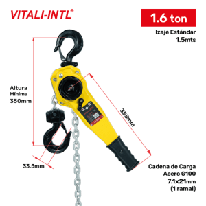 TECLE MANUAL 0.25T 3MTSCARGA 4X12MM(1) - 3MTSMANDO 3X15X10MM(2)