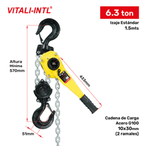 TECLE MANUAL 0.25T 3MTSCARGA 4X12MM(1) - 3MTSMANDO 3X15X10MM(2)
